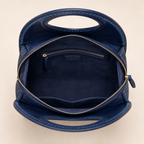 Midnight Blue Textured Leather Handbag for Women