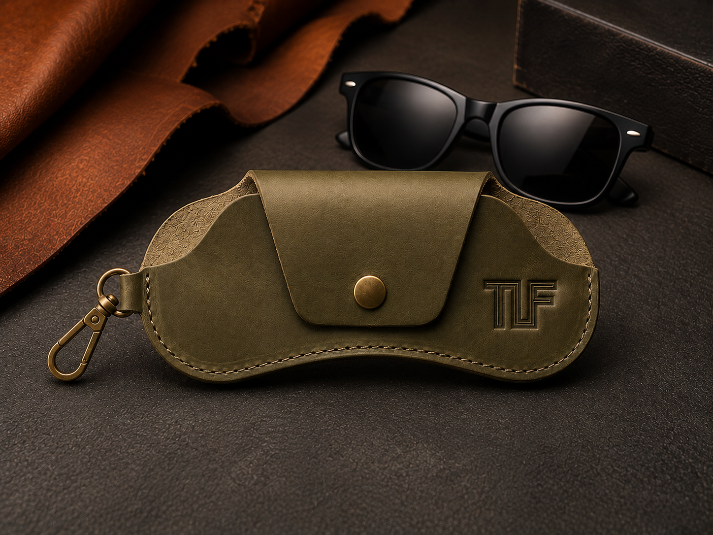 TLF Leather Sunglasses Case – Handcrafted Clip Holder