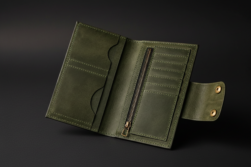 Handcrafted Leather Long Wallet with Card Compartments – product view 8 | The Leather Factory