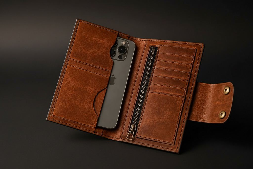 Handcrafted Leather Long Wallet with Card Compartments – product view 4 | The Leather Factory