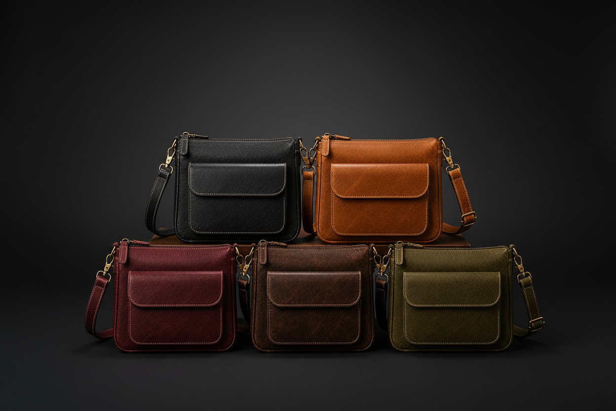 Leather Crossbody Shoulder Bag for Everyday Carry – product view 9 | The Leather Factory