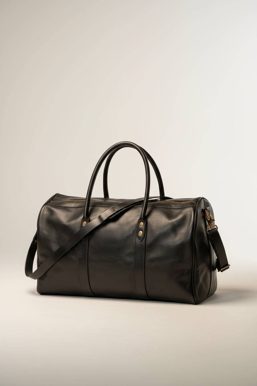 Genuine leather duffle bags in brown tan and black | The Leather Factory