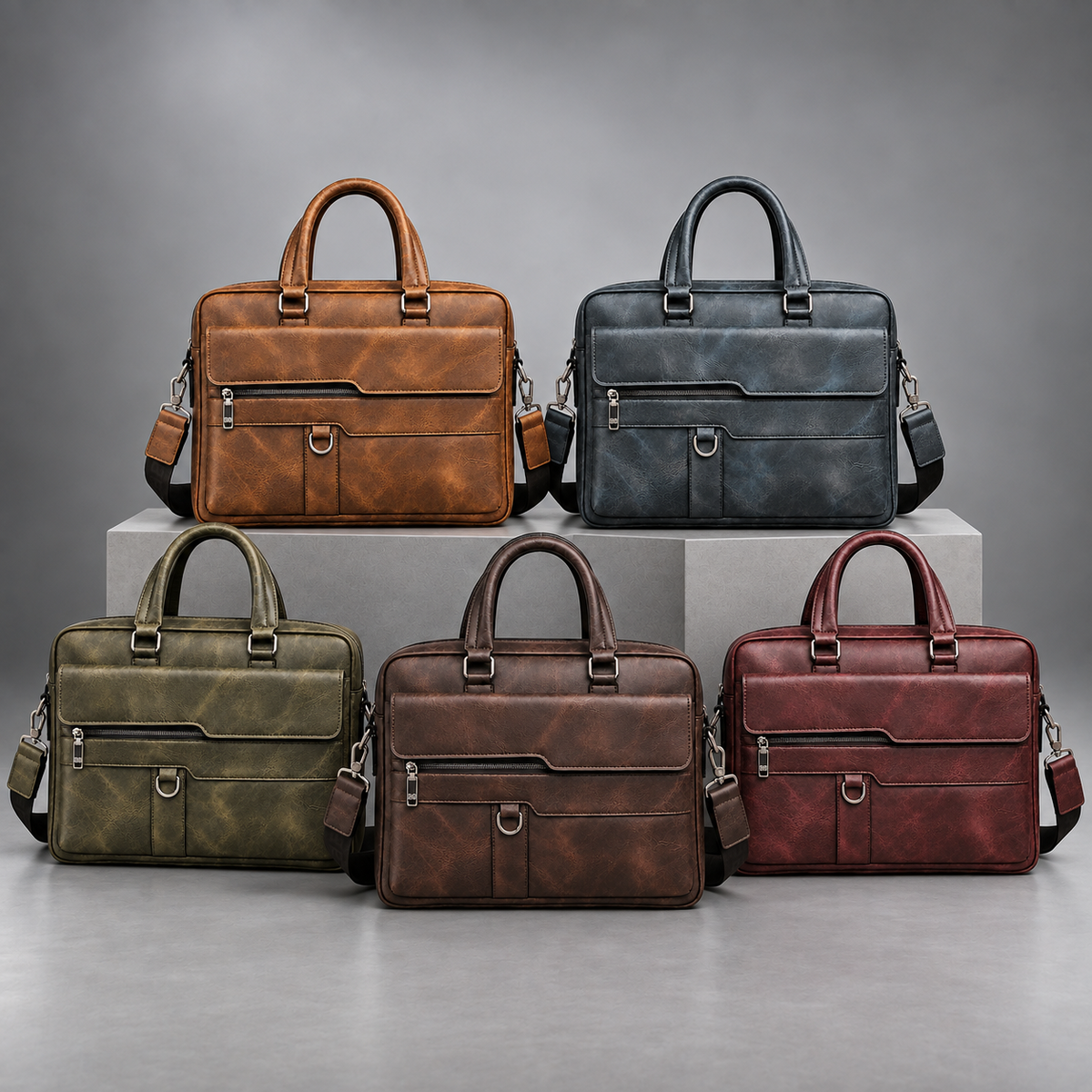 Premium leather business briefcases in five colors | The Leather Factory