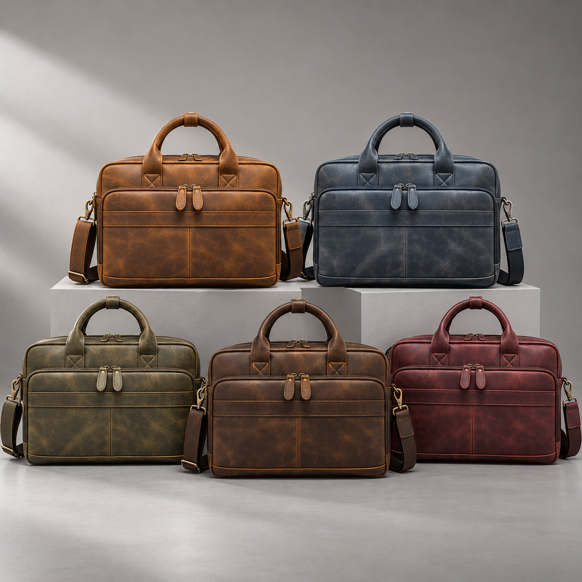 Leather laptop briefcases in five colors | The Leather Factory