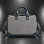 Premium leather laptop briefcase back view | The Leather Factory