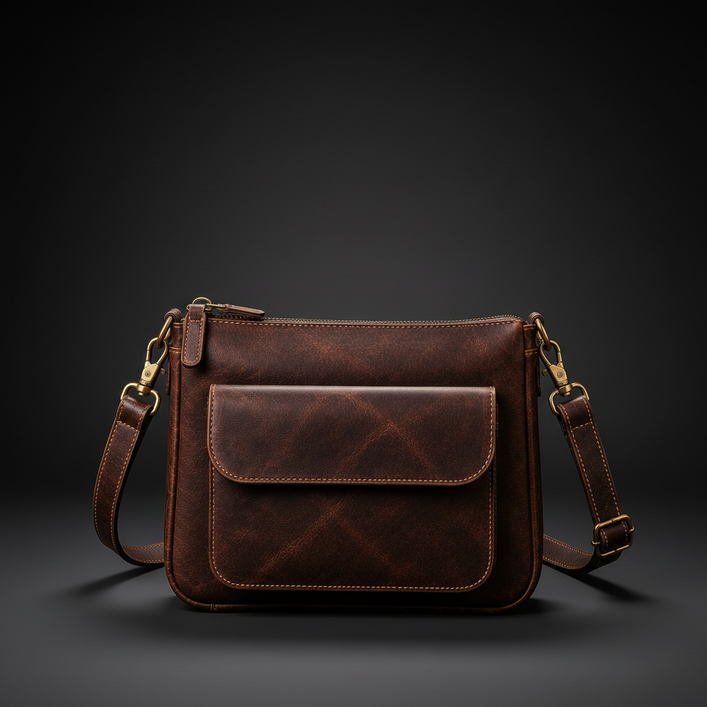 TLF leather crossbody shoulder bag back view | The Leather Factory
