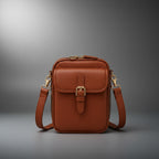 TLF leather crossbody bag in Brown, front view | The Leather Factory