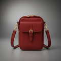 TLF leather crossbody bag in Burgundy, front view | The Leather Factory