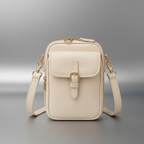 TLF leather crossbody bag in Cream, front view | The Leather Factory