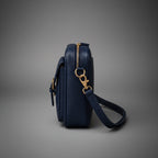 TLF leather crossbody bag in Navy, detailed product view | The Leather Factory