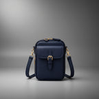 TLF leather crossbody bag in Navy, front view | The Leather Factory
