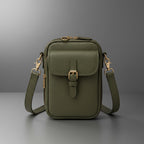 TLF leather crossbody bag in Olive Green, front view | The Leather Factory