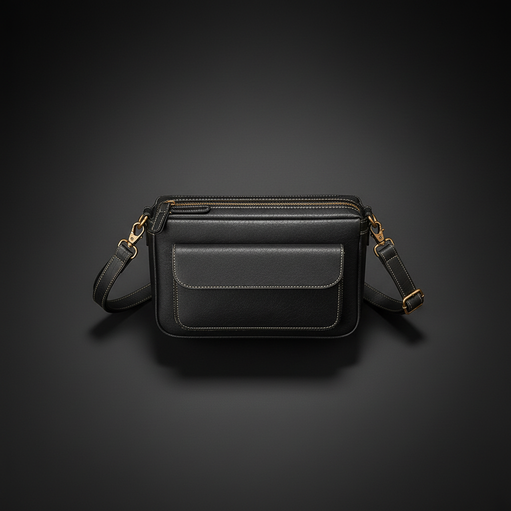 TLF leather crossbody shoulder bag overhead view | The Leather Factory
