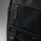 Tan handmade genuine leather backpack front view | The Leather Factory