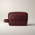 TLF leather dopp kit burgundy back view | The Leather Factory