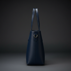 TLF luxury suede and aniline leather tote bag in navy | The Leather Factory