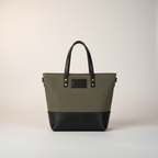 TLF premium leather tote bag in gray and black | The Leather Factory