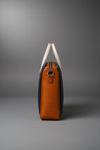 TLF structured leather tote bag side view | The Leather Factory