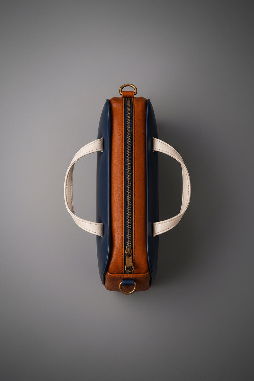 TLF structured leather tote bag top view | The Leather Factory