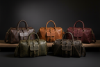 Five color options of vintage crackle leather travel duffel bag | The Leather Factory